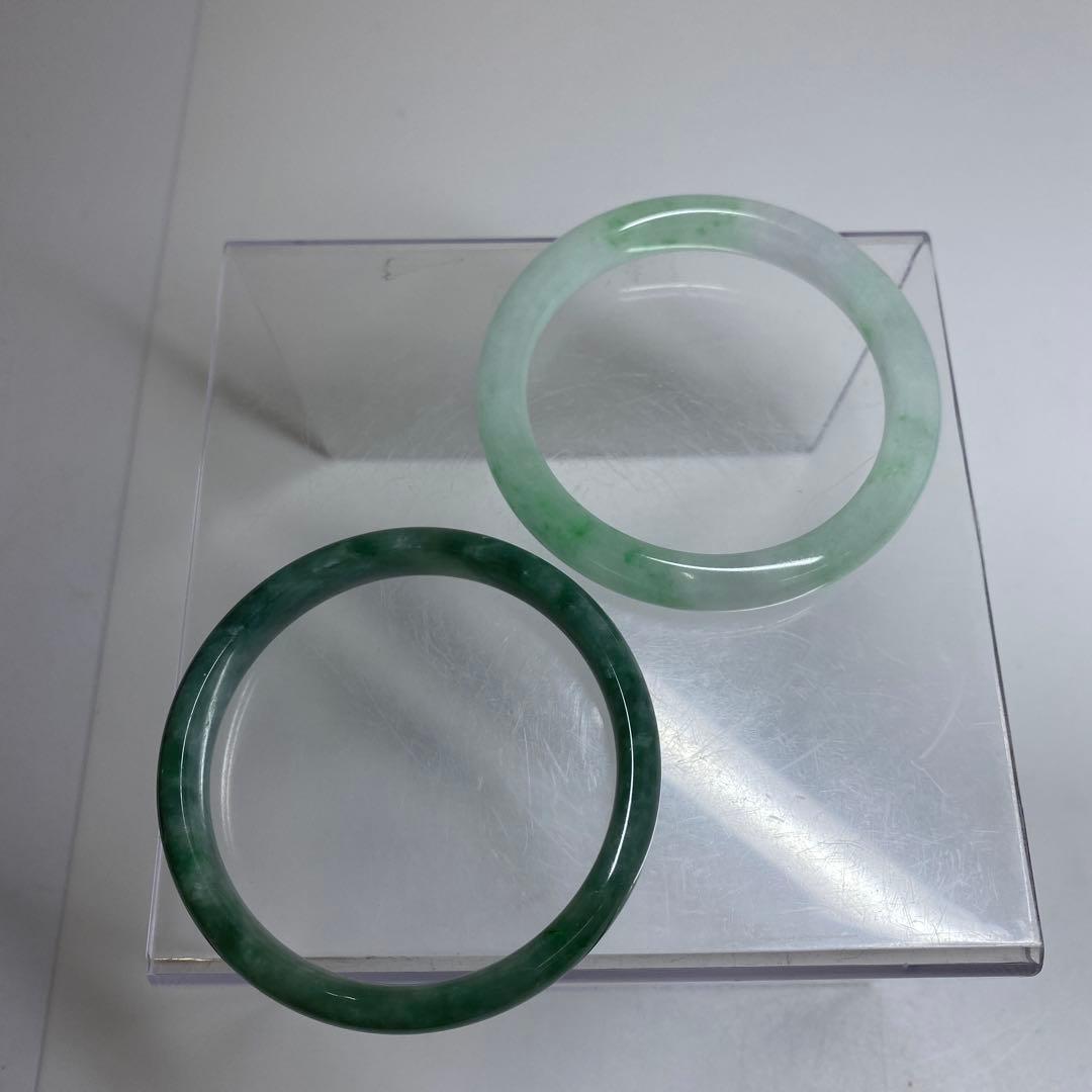 本翡翠　バングル2点　79g トヒチ　東さ7-0331☆2F