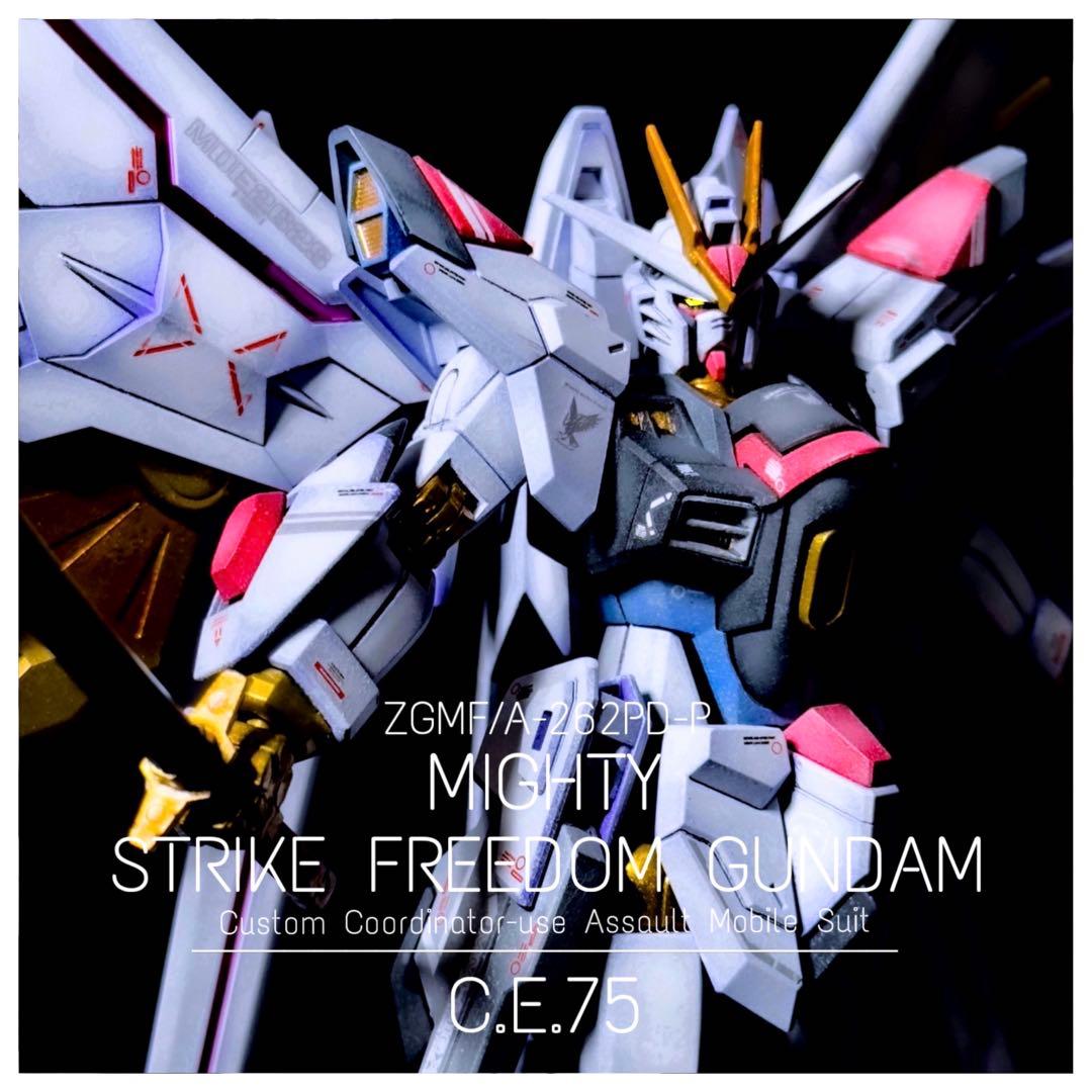 HG マイティーストライクフリーダムガンダム グラデーション塗装 塗装済み完成品 HGCE ガンプラ マイティーストライクフリーダムガンダム 全
