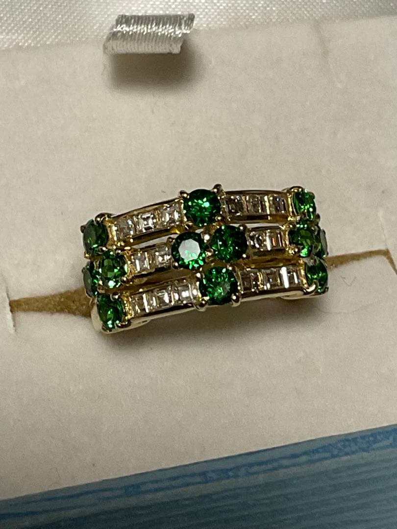 k18グリーンガーネットダイヤモンドリング