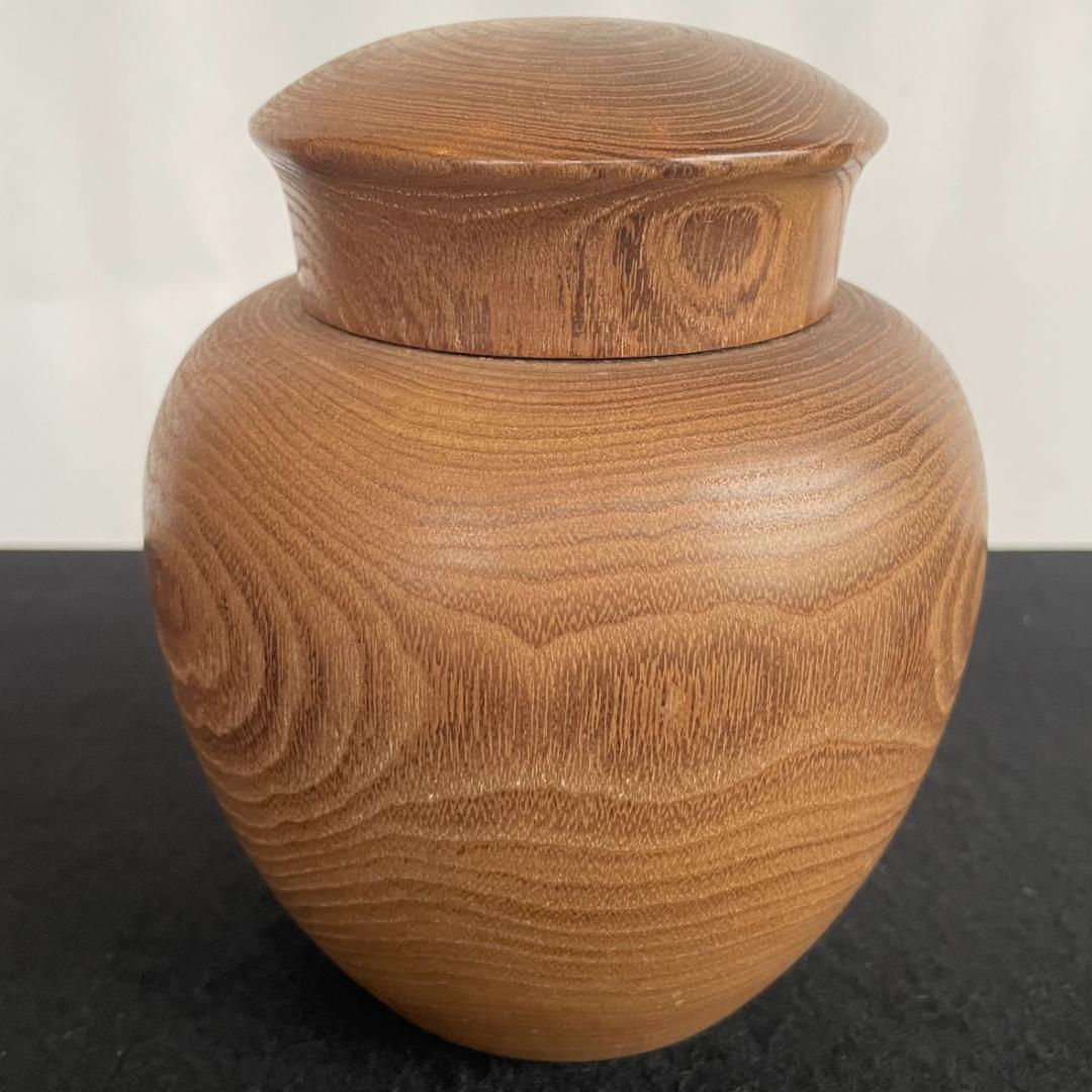 希少 未使用 美品 木製 茶壷 茶筒 縞 槐 エンジュ 円舘工芸舎 美圓