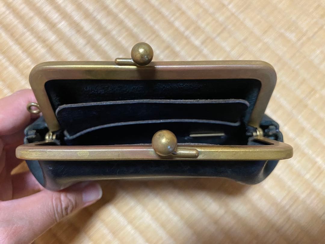 N25 がま口財布　ブラック