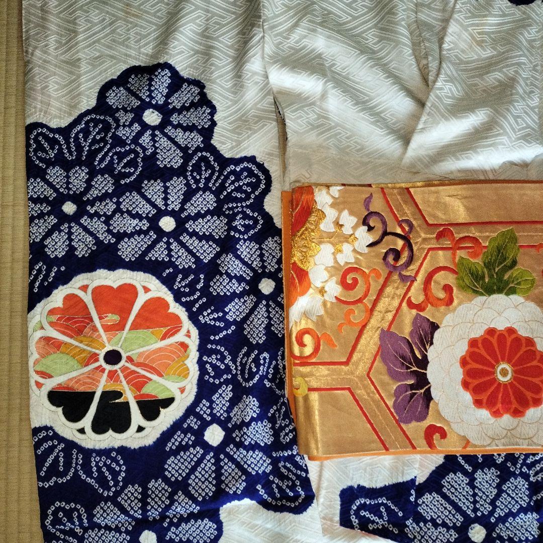 512z13☆振袖 身幅広め 銀通し 古典柄 ラメ刺繍☆美品 成人式 結婚式