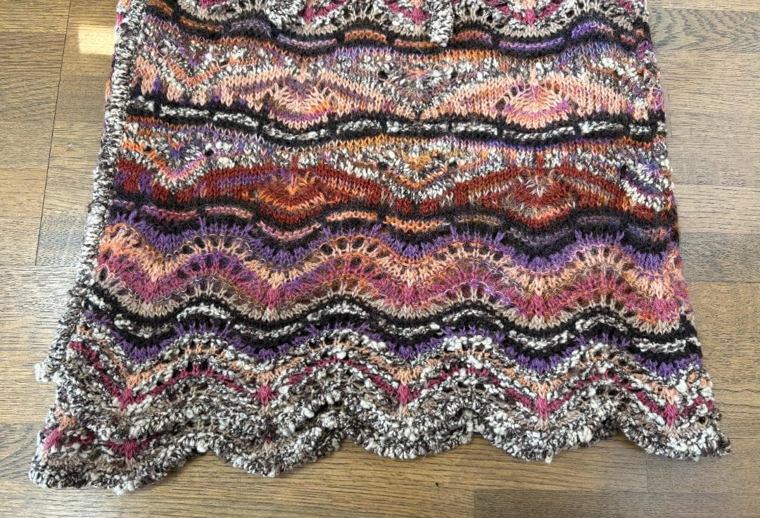 MISSONI ニット巻スカート マルチカラー 波柄 ウエスト紐