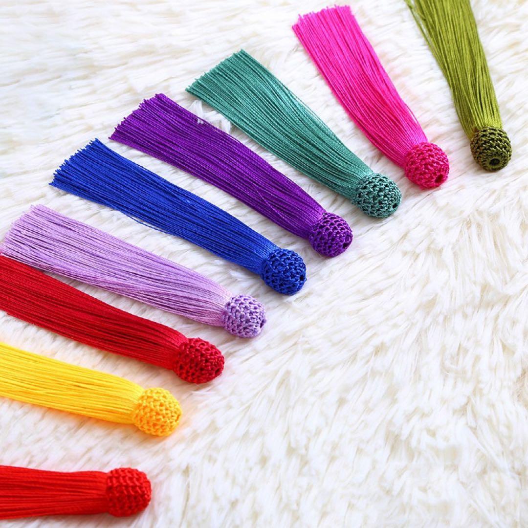 【2本セット】23色カラフルタッセル 日本風数珠念珠作成用 タッセル フリンジ