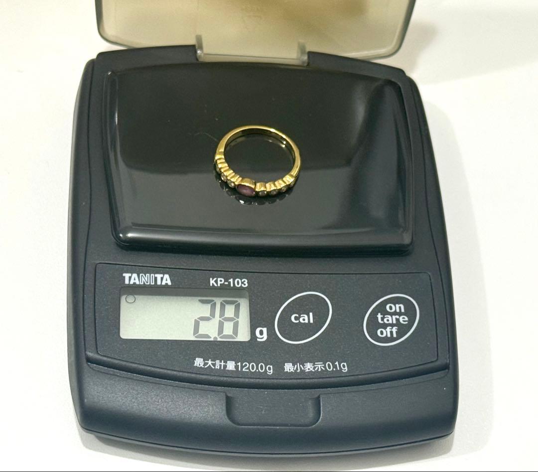 k18 750 石付き12号リング