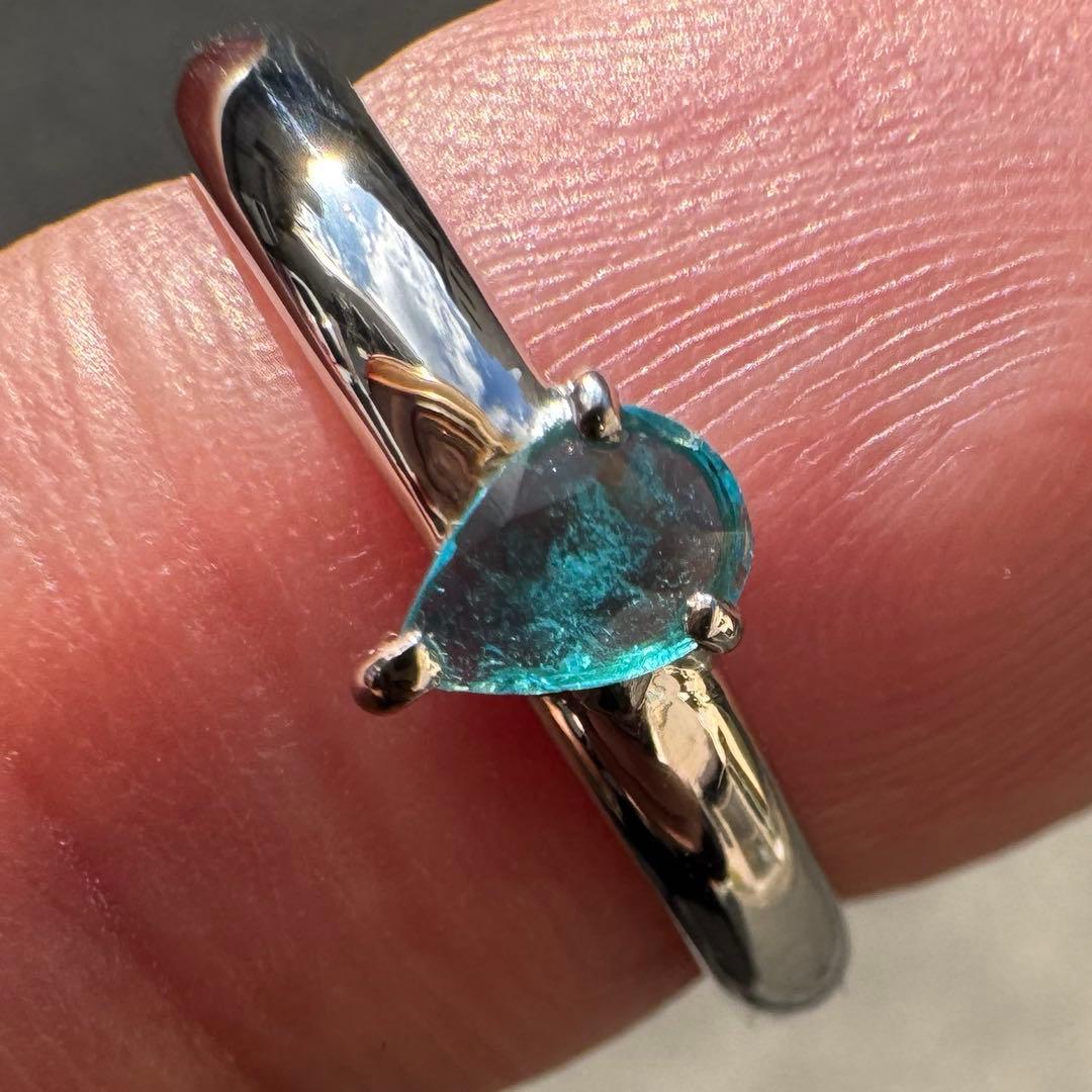 みぃ　パライバトルマリン　中宝研鑑別付0.140ct K10WGリング