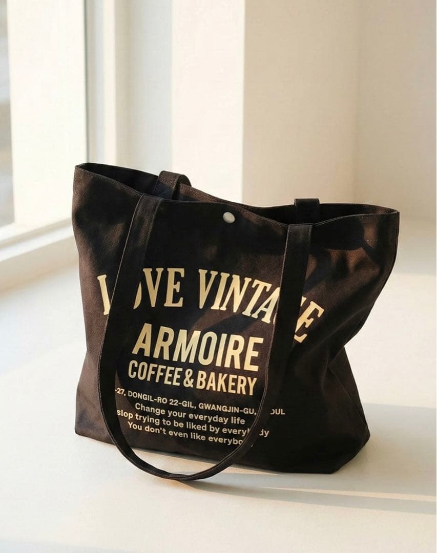 アルムア　バッグ　カバン　黒　イェソン　韓国　マウスラビット　トートバッグ