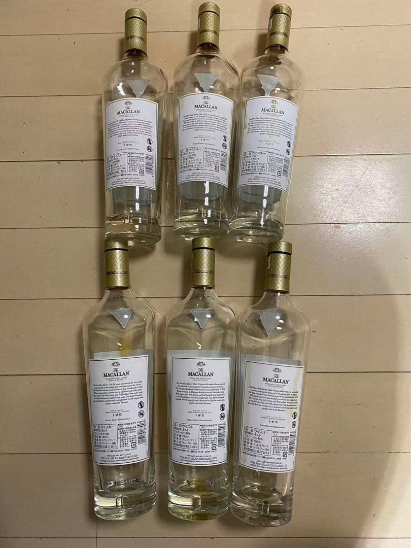 MACALLAN マッカラン 18年 シェリーオーク 700ml空瓶 6本 空箱