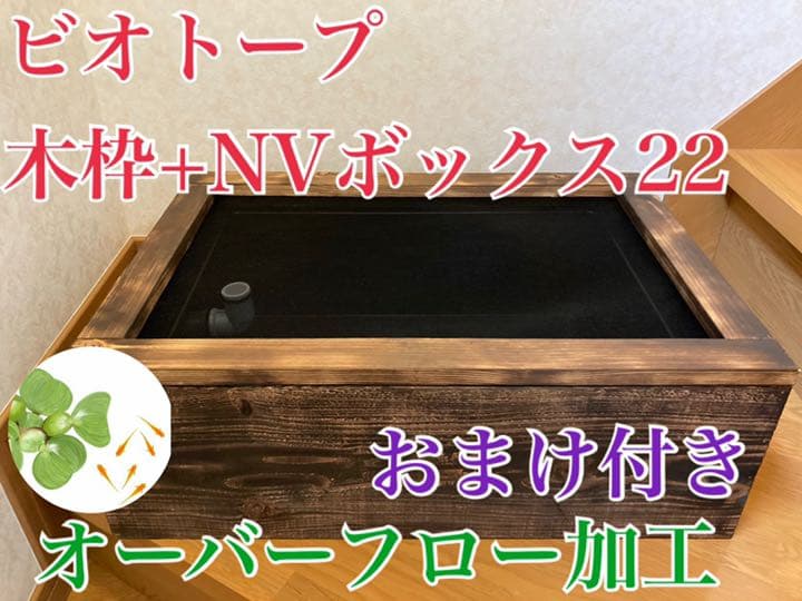 ビオトープ】 メダカ NVボックス22 販売 +木枠+網付き蓋+