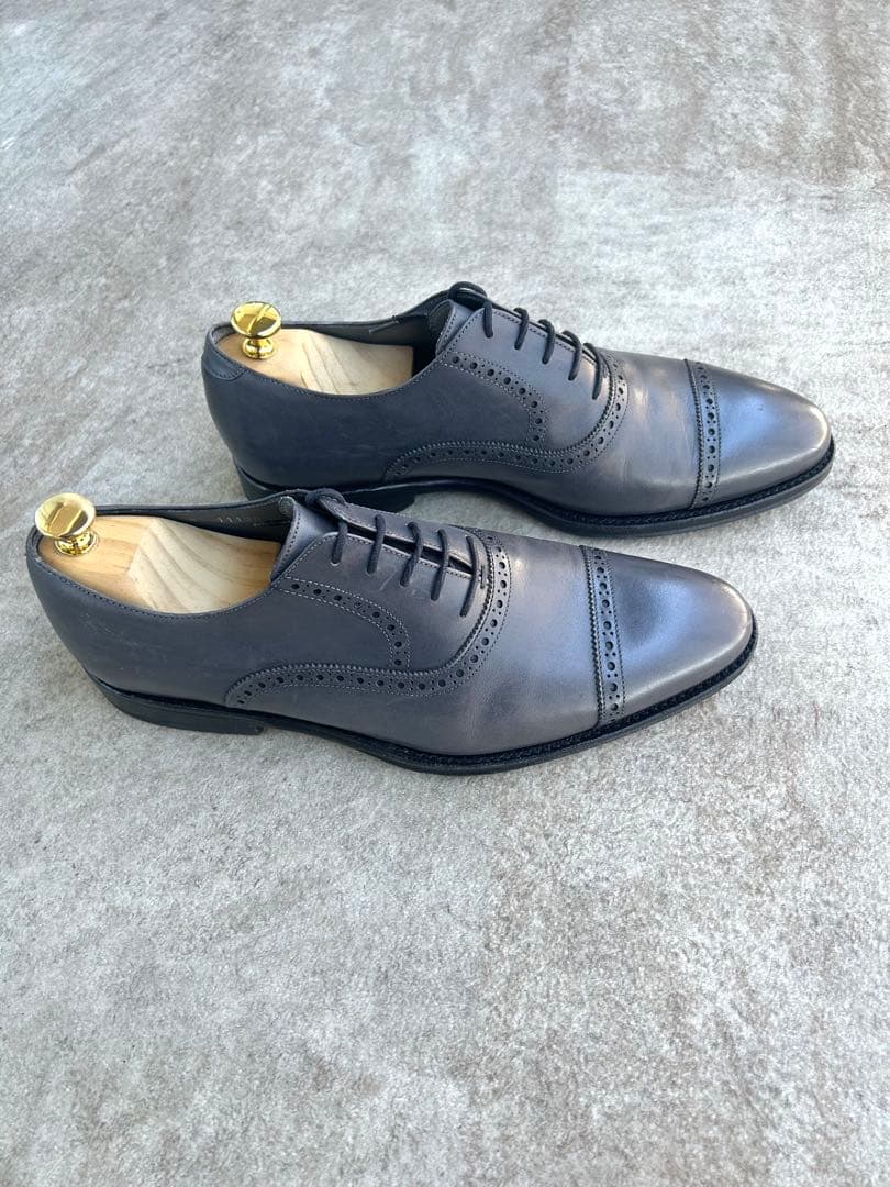 【美品】ジャランスリワヤ　クォーターブローグ　グレー　シューキーパー付