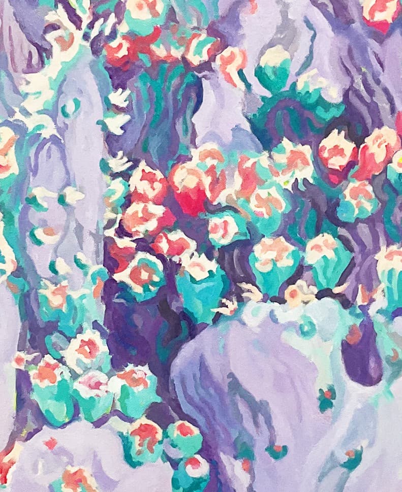 絵画 933 油絵/抽象画風/自然の造形/サボテン/さぼてん/S12号