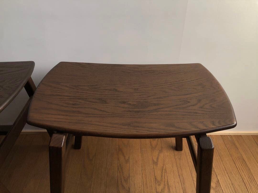 オーク無垢材 スタッキングスツール 2脚セット 曲げ木 民藝 クラフト家具