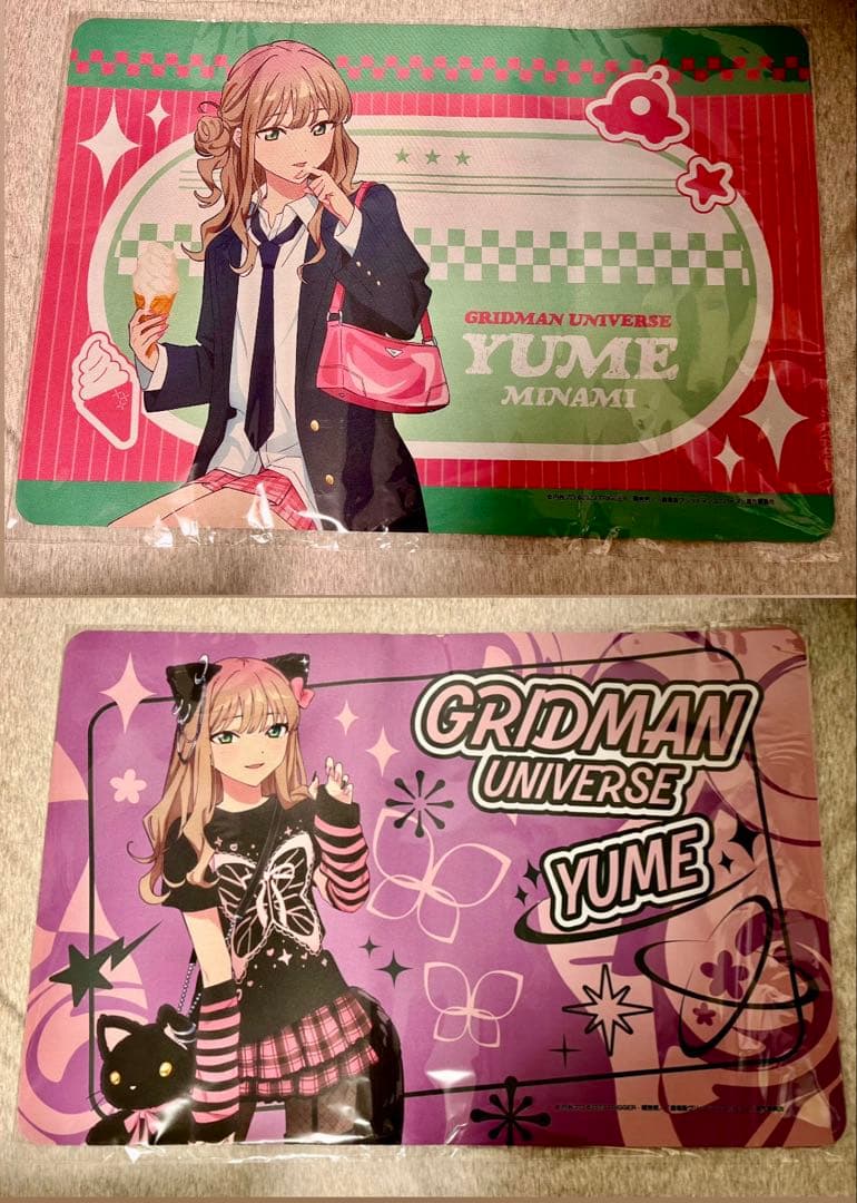 南夢芽　A-2&4 ラバーマット　ガールズファッションver. セット＋おまけ グリッドマン ユニバース_ラバーデスクマット 麻中 蓬&南 夢芽