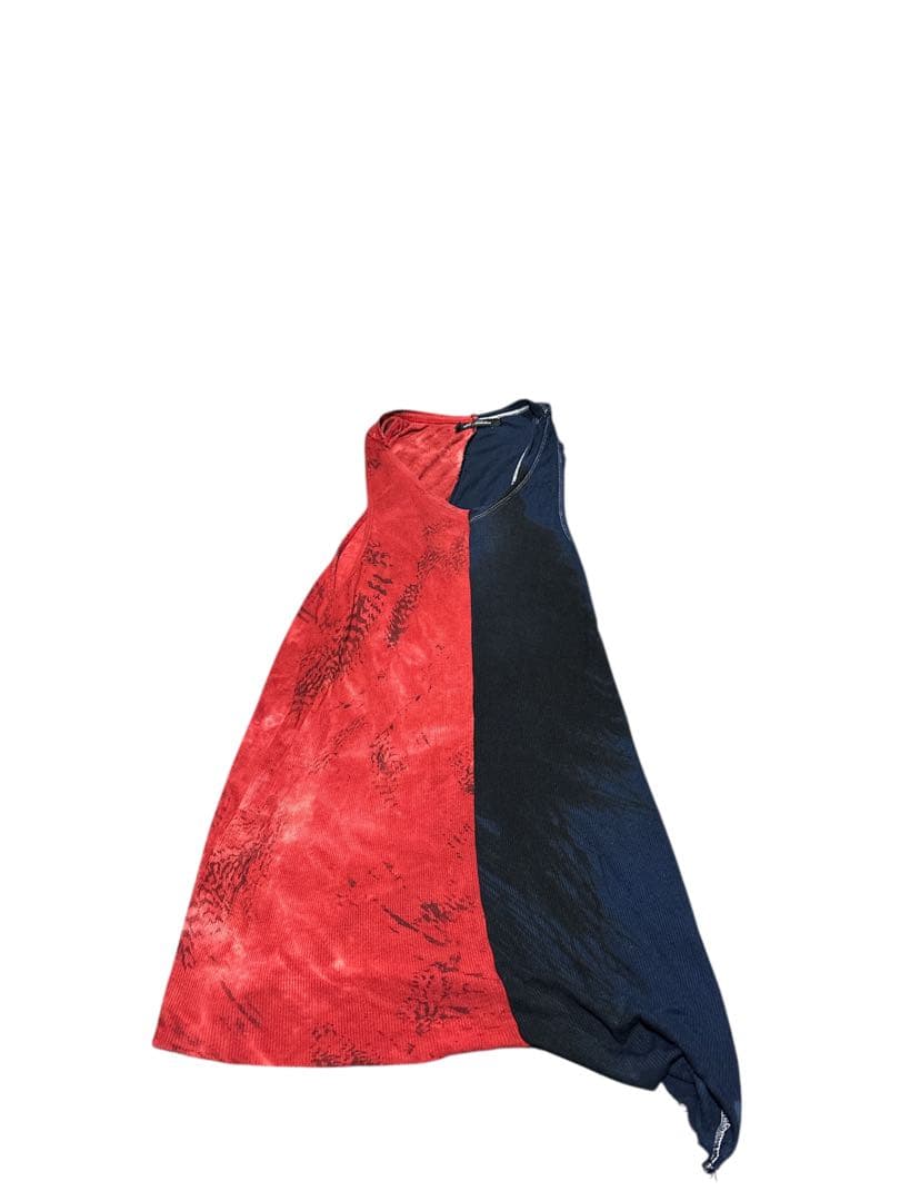 14thAddiction アシンメトリックダメージ タンクトップ 14thaddictionタンクトップ