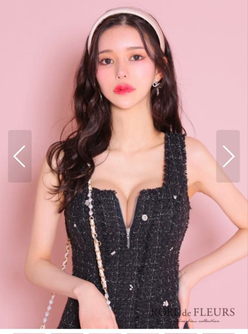 大人気完売ROBE de FLEURS ツイードミニドレス M