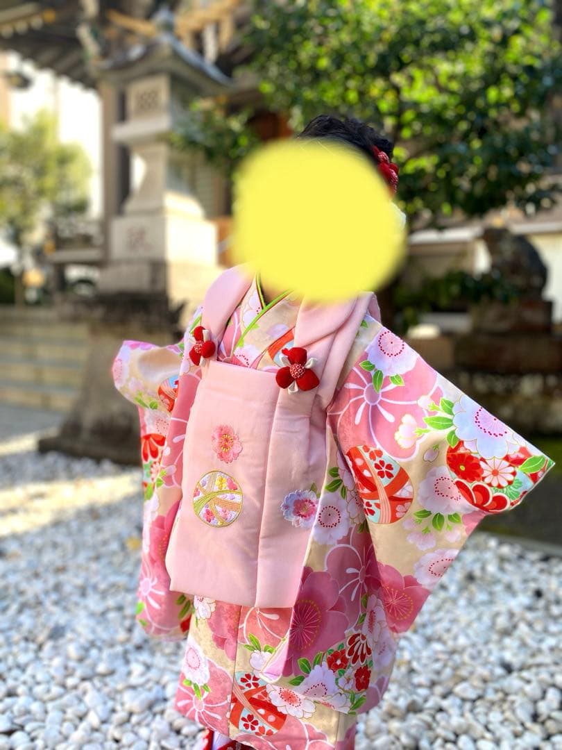 3歳 七五三 被布セット ピンク 京都花ひめ　着物