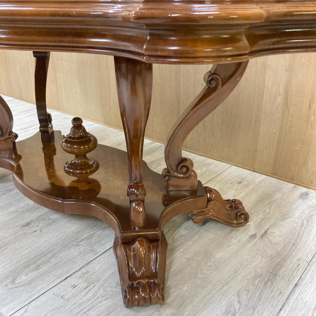 イタリア 象嵌 彫刻 大型ダイニングテーブル 200cm