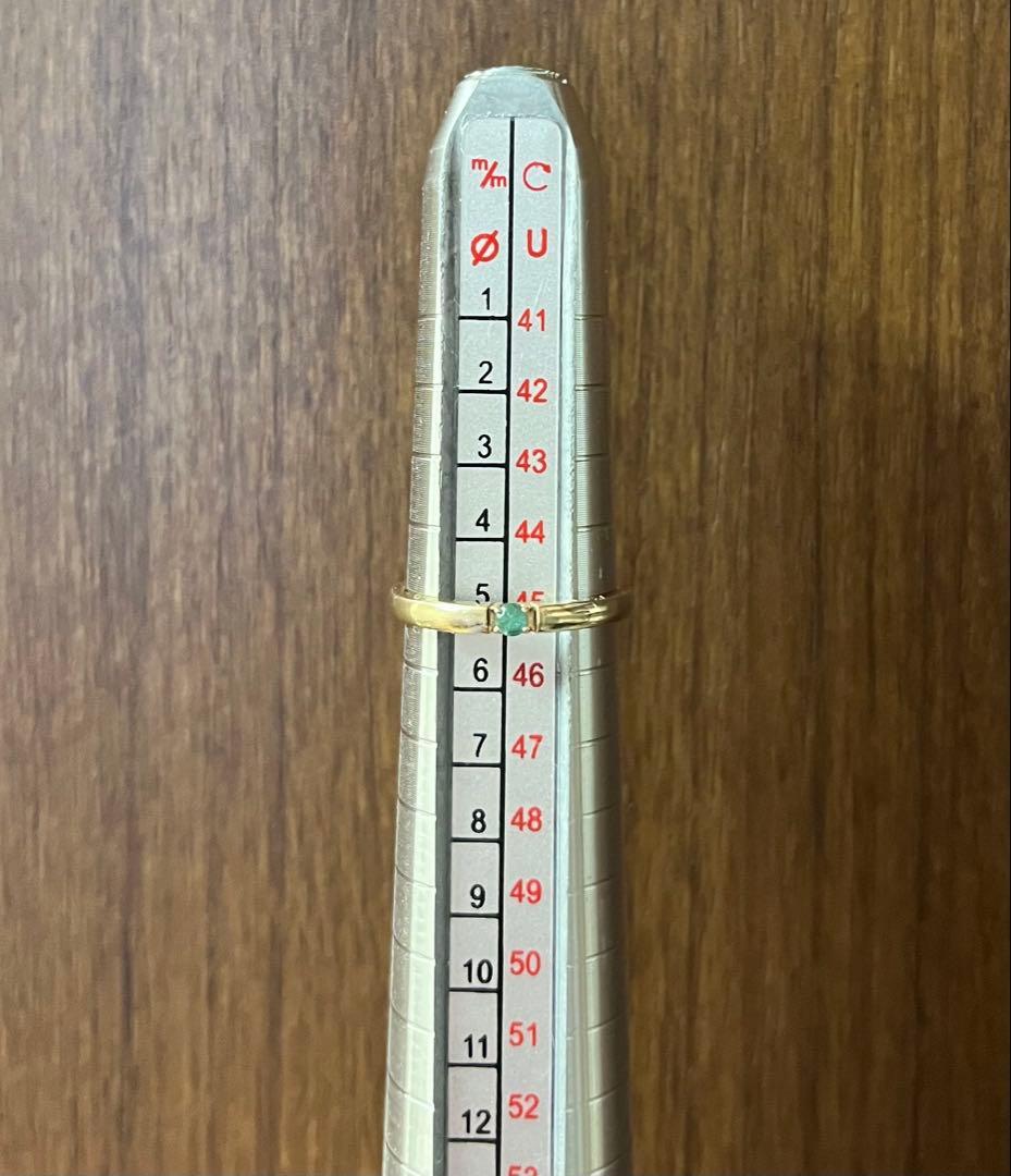 ち*な様 TSUTSUMI K10 エメラルド　ピンキーリング　5号