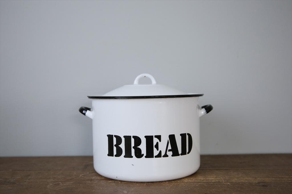 英国アンティーク琺瑯製ブレッド缶/ホーローキャニスター/米びつ(81