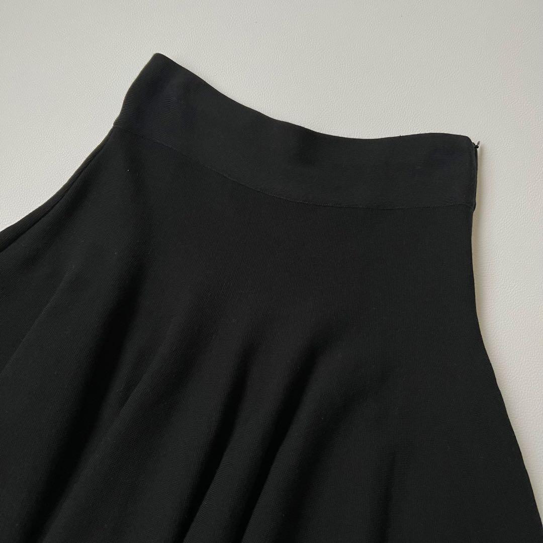 美品 Foxey フォクシー　フレアスカート　ニットスカート　ブラック　38