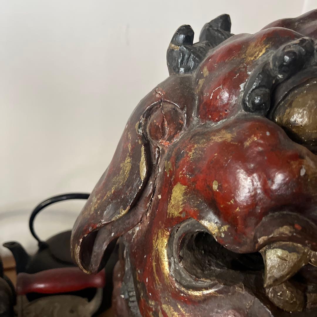 木製 獅子像 置物 - メルカリ