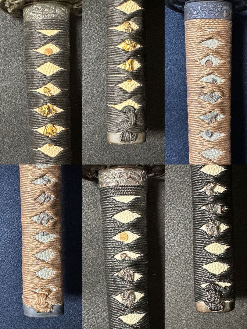 模造刀 打刀三点まとめ　黒鞘　金茶漆鞘　鞘付長さ約103cm 25H28