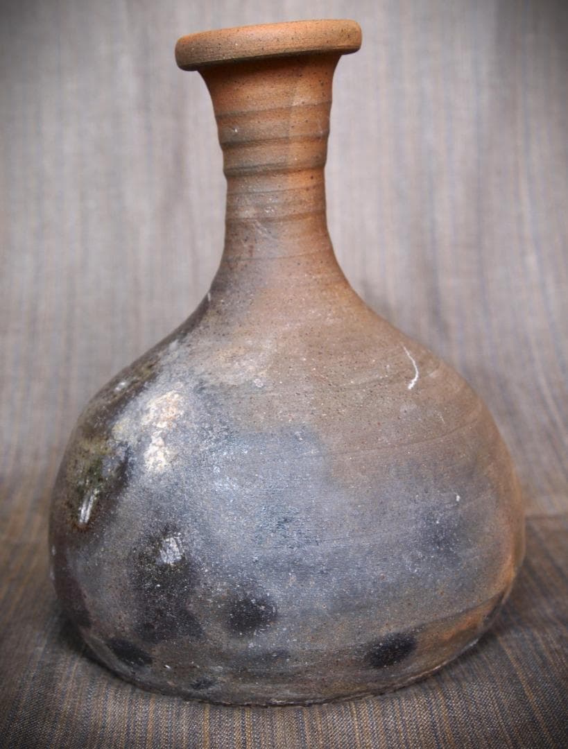 人気作家★中里隆【師：小山富士夫＆中里太郎右衛門】★唐津南蛮鶴首花入★共箱