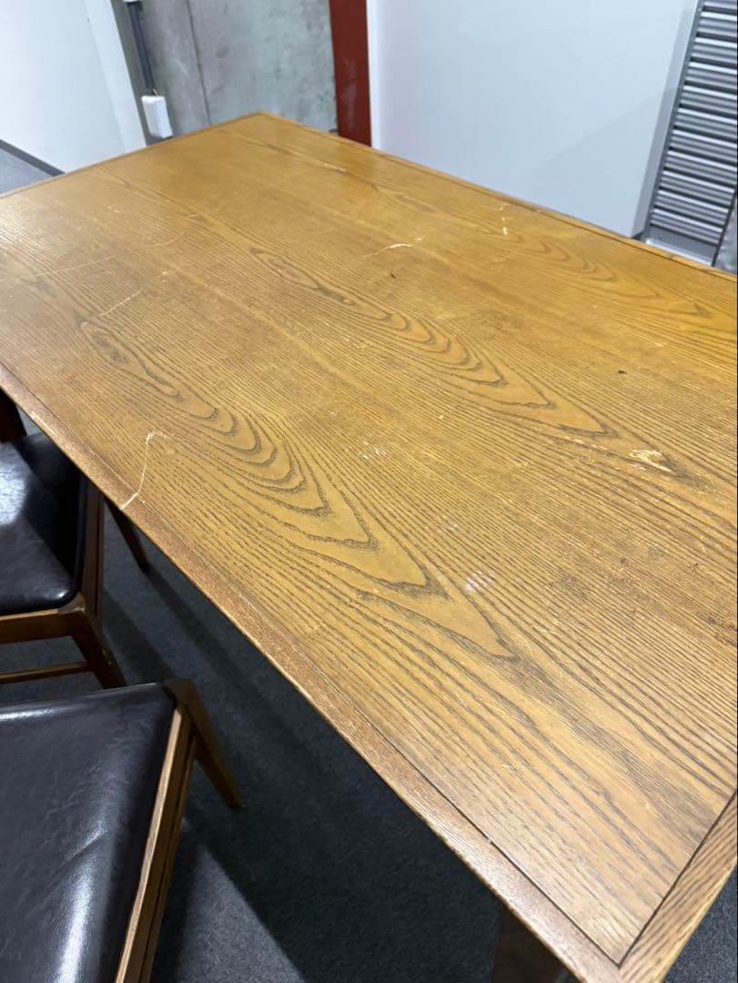 清美堂　ダイニングテーブル&イス２脚、ベンチセット　※直接引取、近隣配送限定