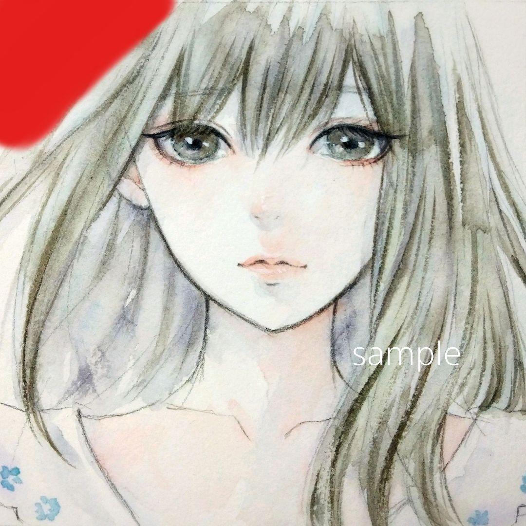 絵画　手描きイラスト　肉筆原画　水彩画　美人画 Yahoo!オークション - 肉筆原画 絵画 手描きイラスト 水彩画 ヌード グ