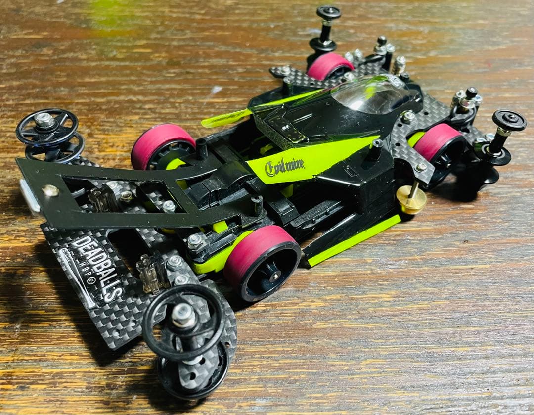 ミニ四駆MSスギヤマ式フレキ橋渡し鳥居残し2軸スラダン1軸アンカー