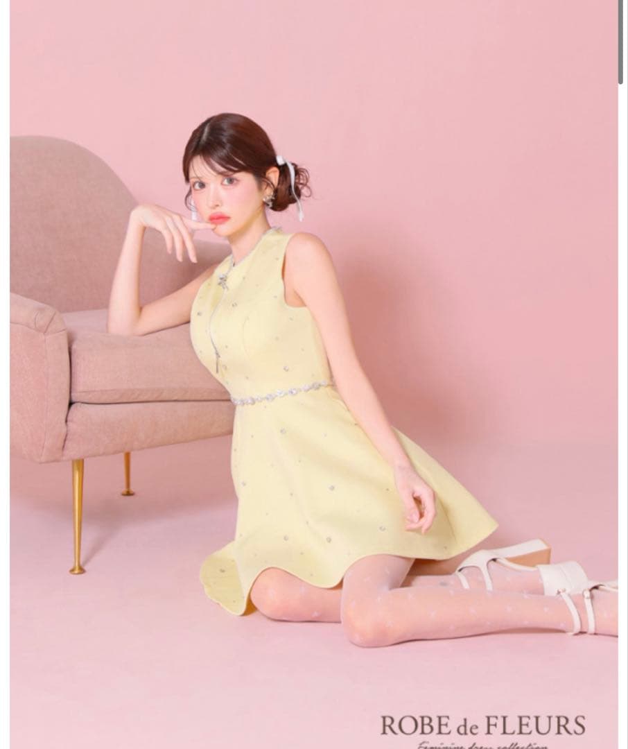 ROBE de FLEURS キャバドレス イエロー　✳︎完売品✳︎
