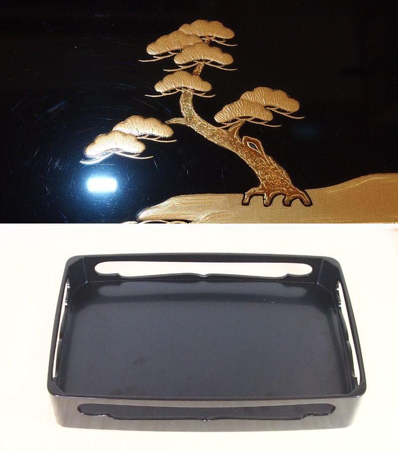 高級・良品】輪島塗 五島屋謹製 光甫作 松島蒔絵 屠蘇器 三つ揃