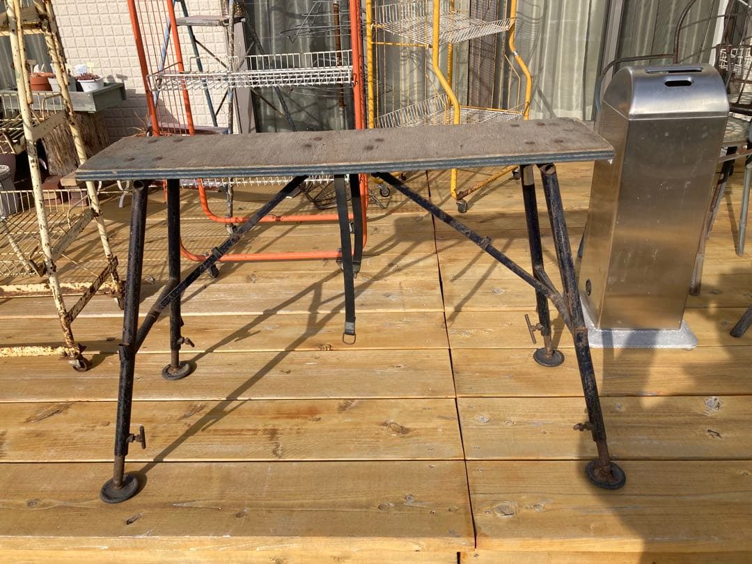 1092 ビンテージ 古い木のステップラダー 脚立 梯子 飾り棚 古家具