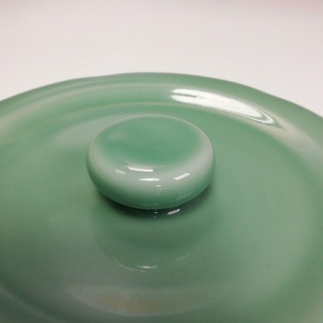 Ｓ４０１　水指　『高麗青磁　阿古陀形』『寿づか焼　清宝窯』『石崎英治作』　共箱