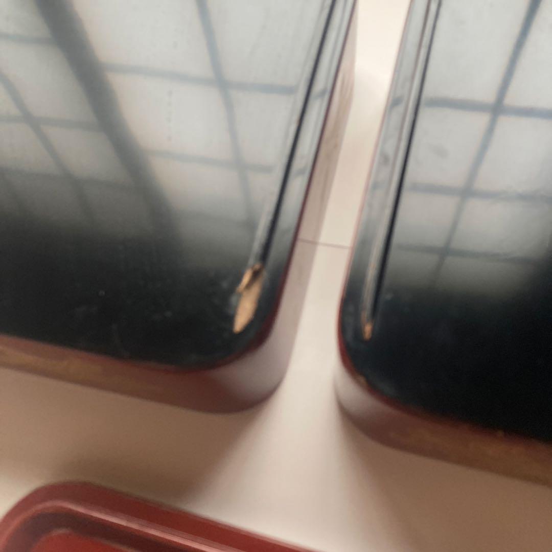 百寿万年 不老長春 二段 漆塗 赤金 重箱 2種