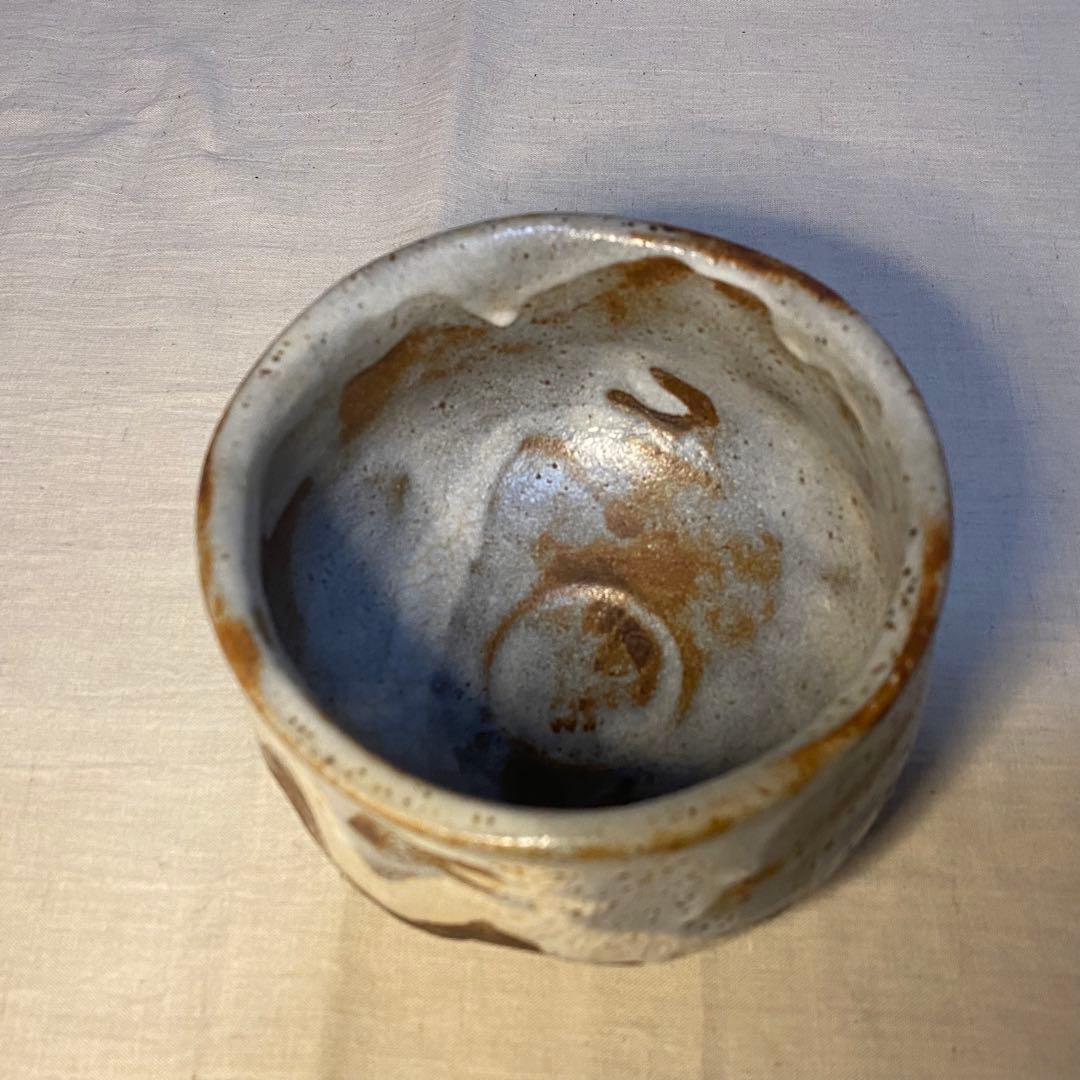 志野焼　鼠志野　抹茶椀　東山　野田東山　共箱⑤