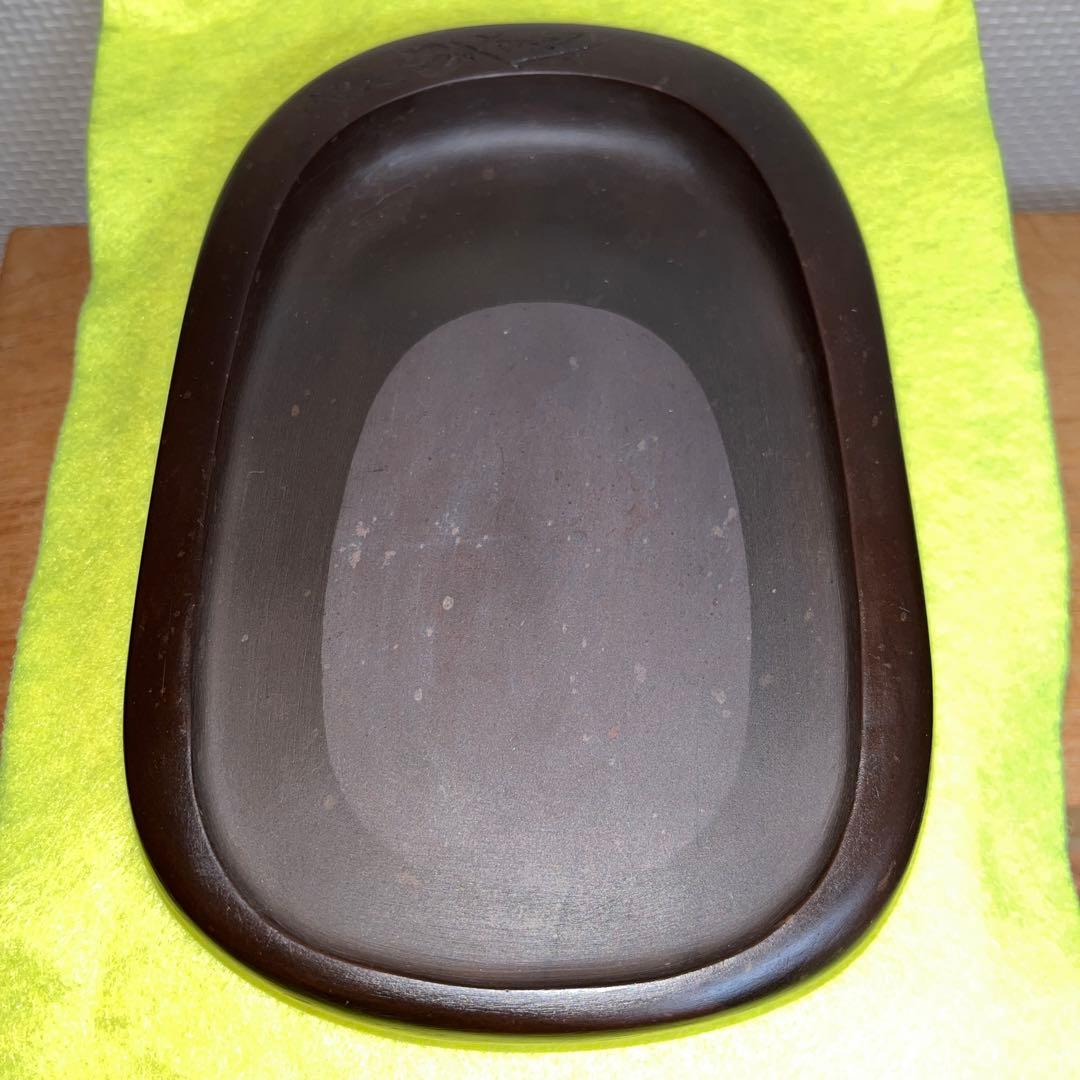 ⭕️紅渓石硯 二代目 羊堂 6寸大 彫刻入小判型