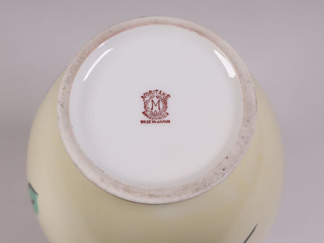 【CM312】オールドノリタケ 鳥 花瓶 ラスター彩 オウム インコ 花器