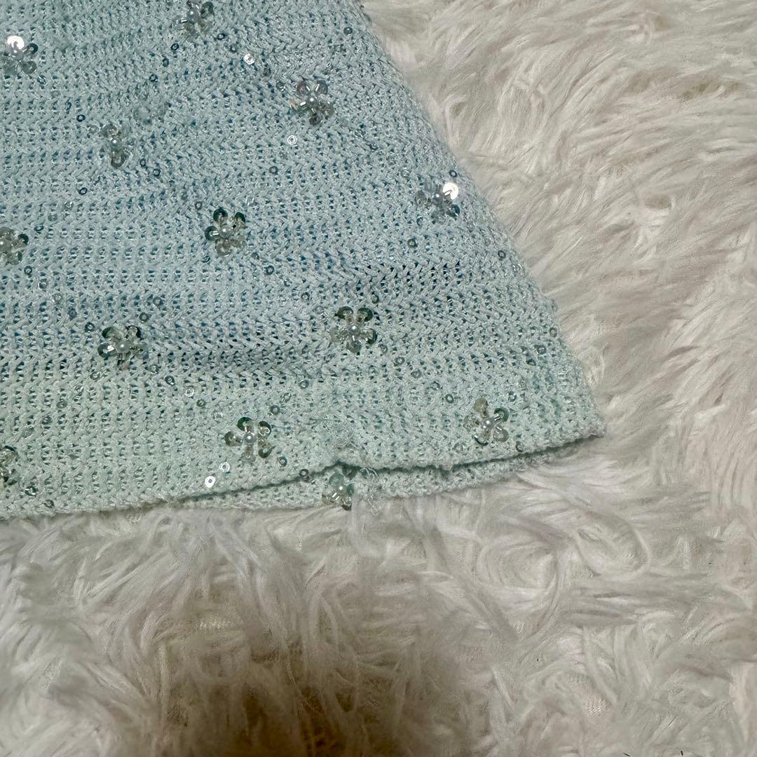 IRMA イルマ　水色 Sサイズ　ミニドレス　レース　ビジュー　Aライン