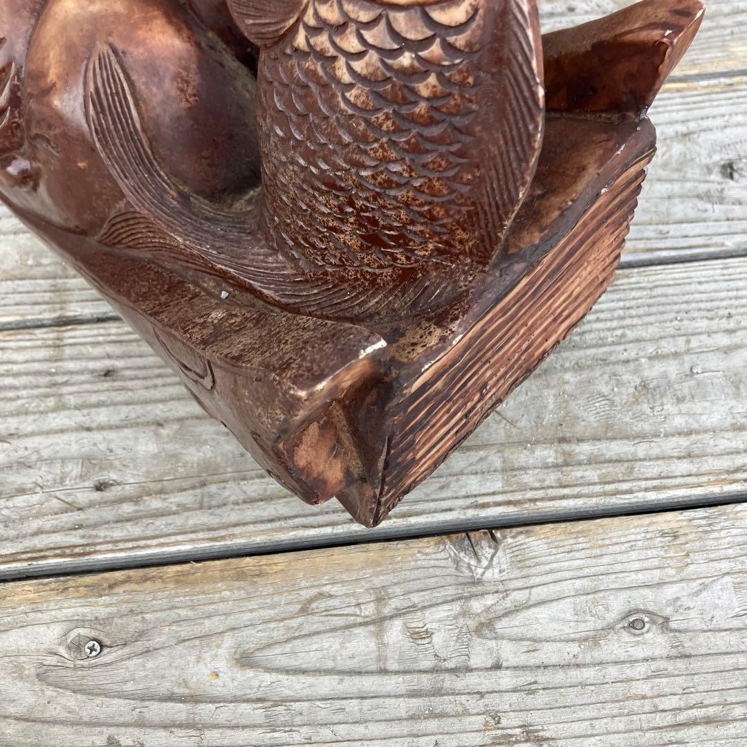 昭和レトロ 精密彫刻 大型 七福神 龍の船 宝船 縁起物 開運 置物