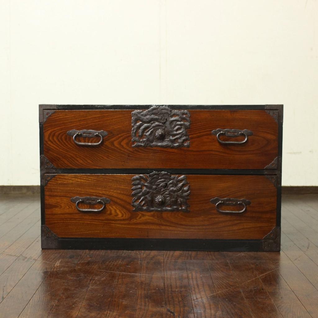 時代物 虫喰い 五段小引き出し 大正 昭和初期 小家具 古民家 骨董品