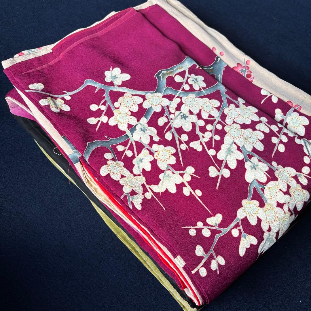 2614 アンティーク着物2枚・羽織1枚おまとめ売り　材料正絹 2614 アンティーク着物2枚・羽織1枚おまとめ売り 材料正絹 - メルカリ