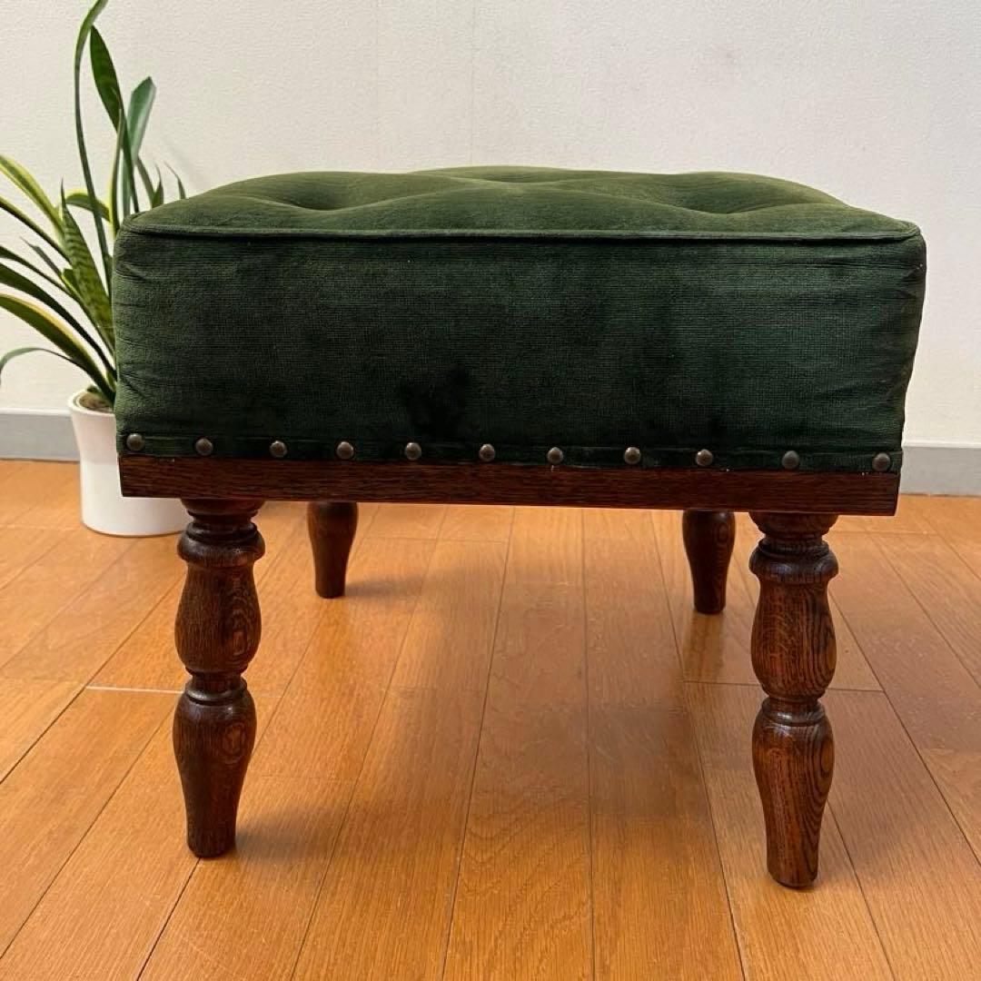 三越家具　ブルージュ　スツール　オーク材　アンティーク調　ヴィンテージ　モダン