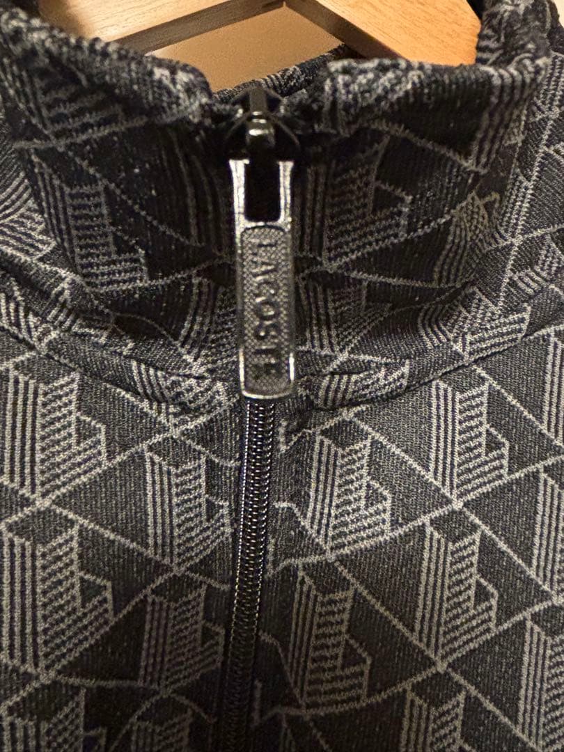 Lacoste モノグラムジャカード トラックジャケット ブラック