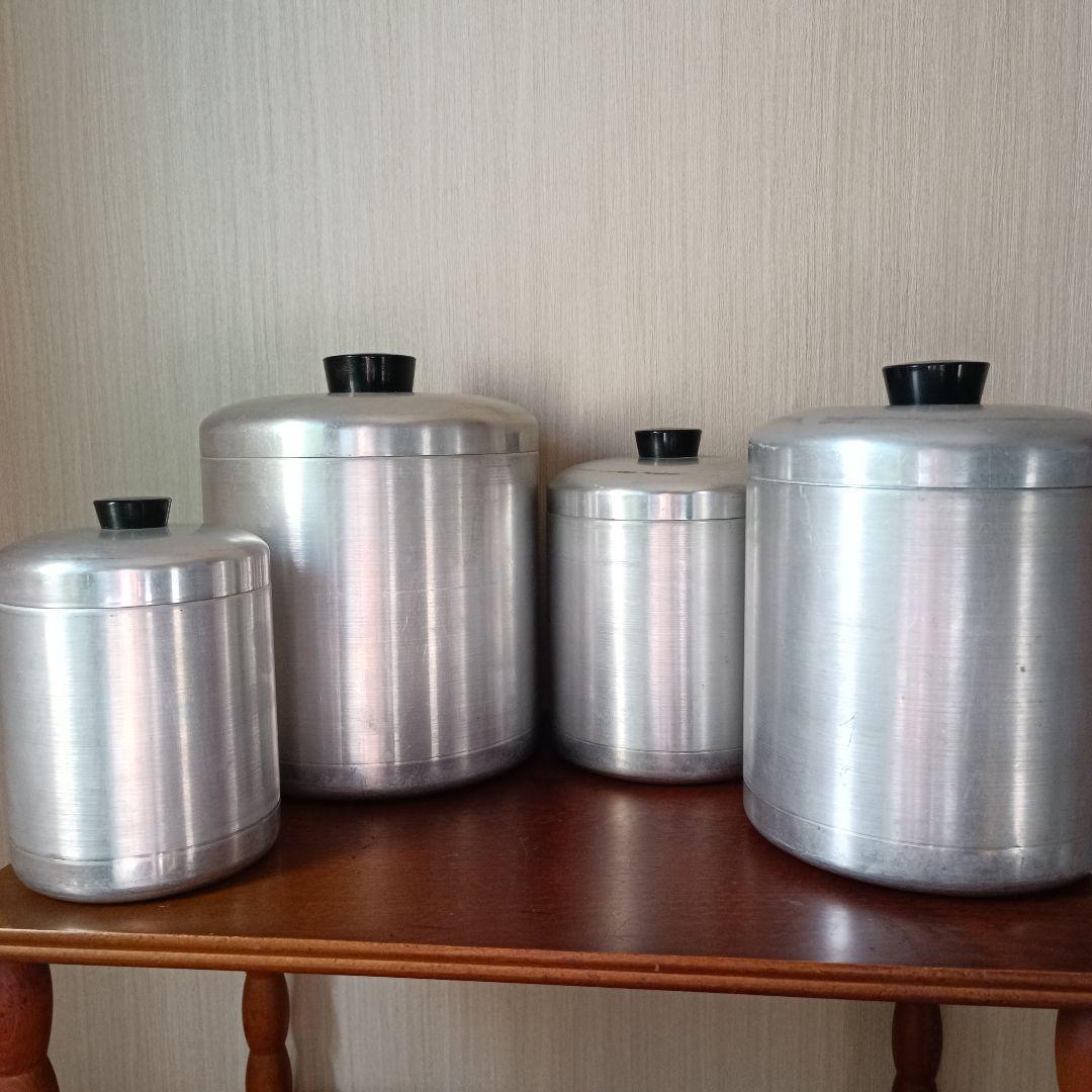 ヴィンテージ キャニスター レトロキッチン容器 7点 アルミ製