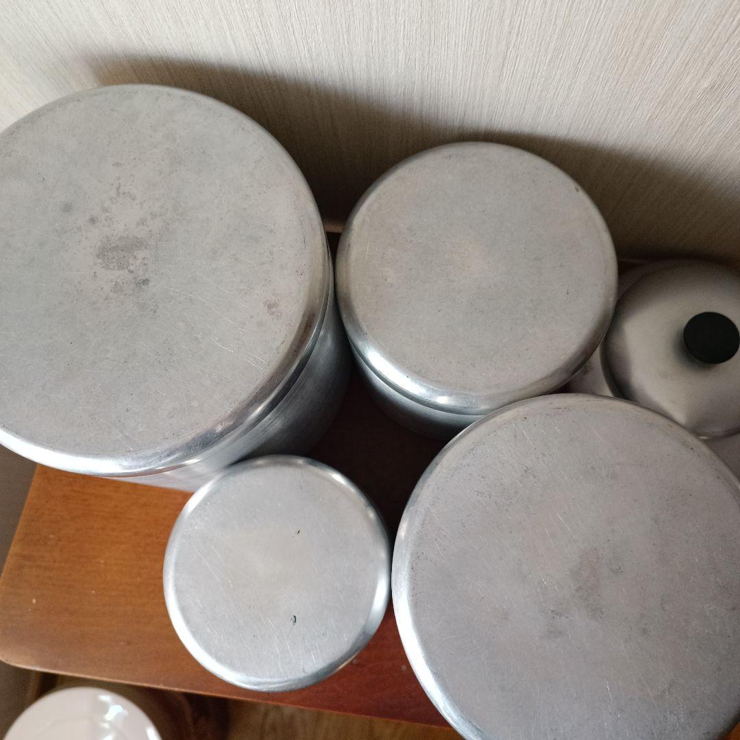 ヴィンテージ キャニスター レトロキッチン容器 7点 アルミ製