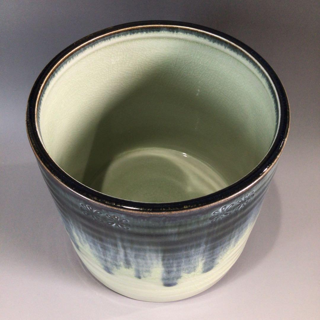 P687 水指 『加藤陽山造』『御深井』『一重口水指』 共箱 茶道具