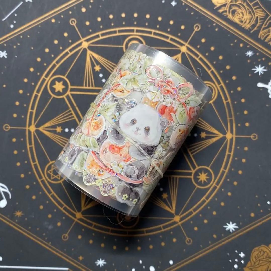 【9211】海外　マステ　中古巻　貝殻光マスキングテープ　パンダ　動物系　果物 9211 海外 マステ 中古巻 貝殻光マスキングテ プ パンダ 動物系 果物