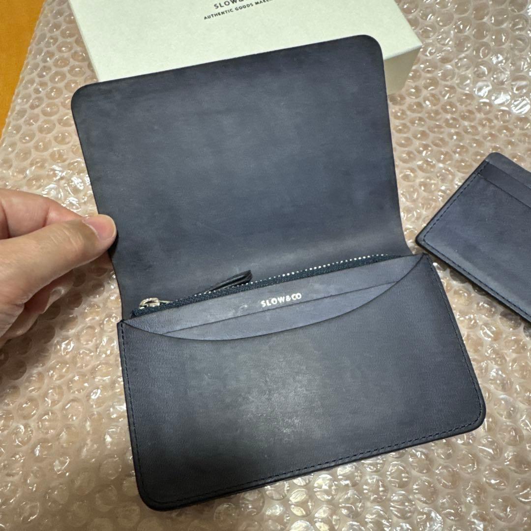 マ*ス様 SLOW&CO cordovan short wallet ネイビー