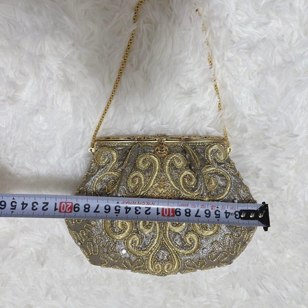 花井幸子　YUKIKO HANAI ビーズ刺繍 パーティーバッグ　美品
